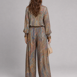 Mirbeth | Ornate Paisley Print Blouse And Wide Leg Pants Set