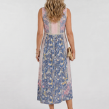 Penwyn | Mixed Floral Sleeveless Button Detail Midi Dress