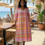 Perwynne | Easy Drape Stripe Midi Dress