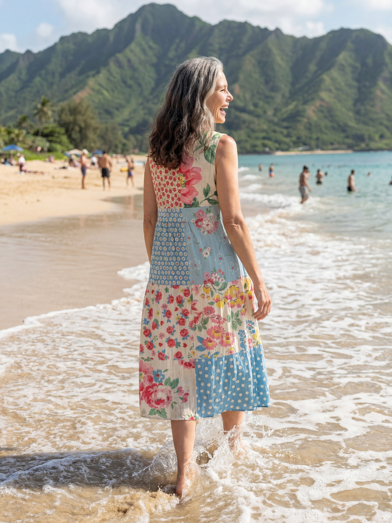 Briala | Coastal Floral Midi Dress