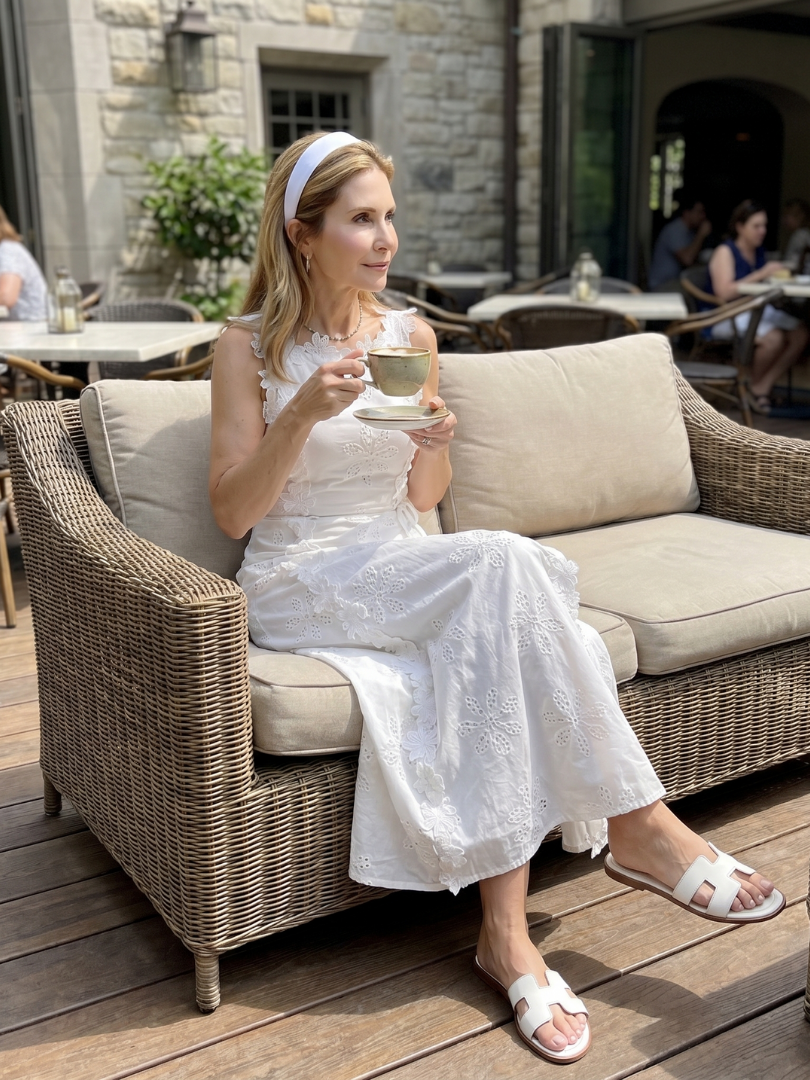 Odaney | Sleeveless Fitted Bodice Lace Midi Dress