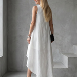 Talnia | Sleeveless High Low Flowing Shape Midi Dress