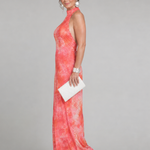Odasette | Halter Neck Printed Pattern Maxi Dress