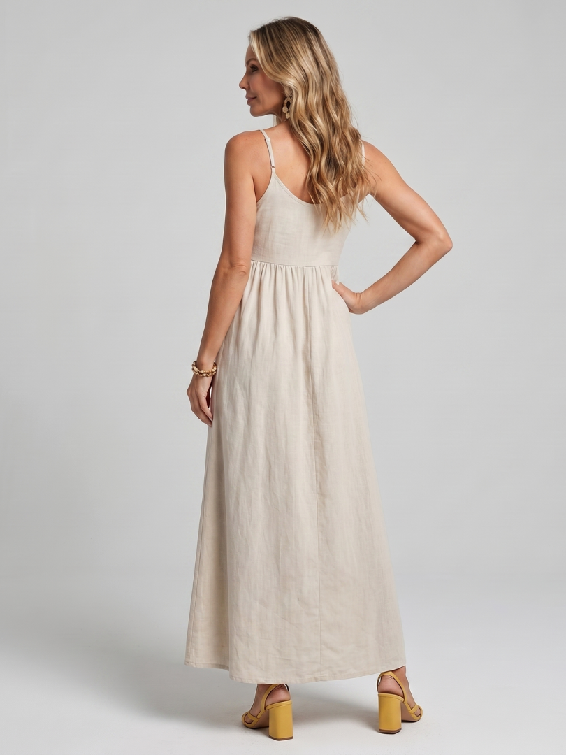 Esmessa | Spaghetti Strap Flowing Skirt Midi Dress
