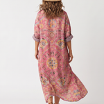 Esmerina | Abstract Print Relaxed Pocket Midi Dress