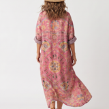 Esmerina | Abstract Print Relaxed Pocket Midi Dress