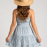 Perbeth | Spaghetti Strap Tiered Knee Length Dress