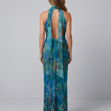 Marndra | Keyhole Halter Sleeveless Maxi Dress