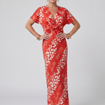 Claney | Short Sleeve Abstract Pattern Maxi Dress