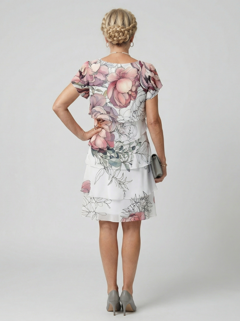 Cormarie | Clean Floral Knee Length Dress