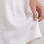 Marda | Halter Neck Pearl Detail Mini Dress