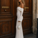 Dalda | Off Shoulder Fitted Silhouette Maxi Dress