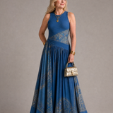 Tovassa | Sleeveless Printed Bodice And Flowing Maxi Skirt Set