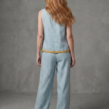 Julette | Sleeveless Top Wide Leg Contrast Pants Set