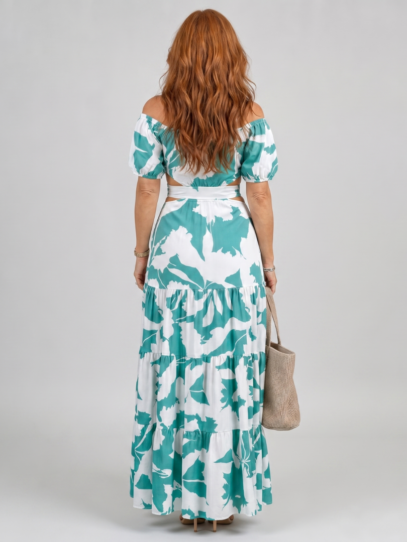 Veslyn | Off Shoulder Cutout Waist Maxi Dress