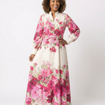 Hilassa | Long Sleeve Floral Belted Maxi Dress