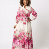 Hilassa | Long Sleeve Floral Belted Maxi Dress