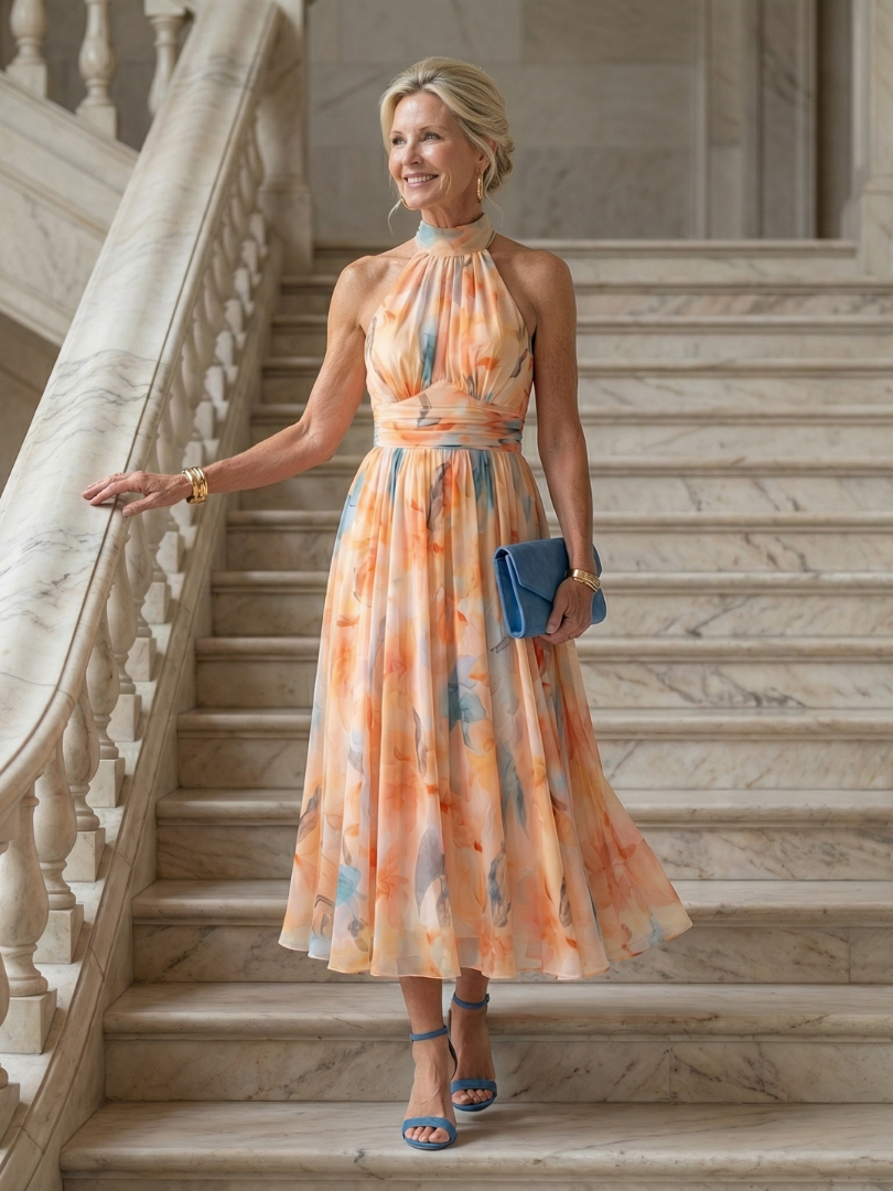 Calra | Soft Halter Midi Dress