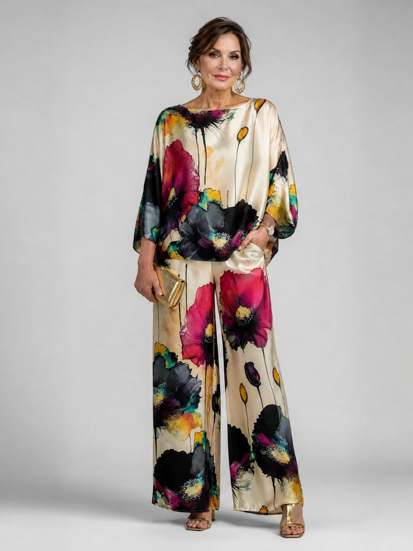 Milnia | Floral Two Piece Pant Set