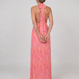 Sennavia | Pleated Halter Neck Sleeveless Maxi Dress