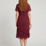 Callassa | Short Sleeve Layered Hem Midi Dress