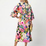 Callora | Wide Sleeve Floral Midi Dress