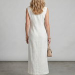 Norrin | High Collar Front Slit Midi Dress