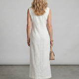 Norrin | High Collar Front Slit Midi Dress