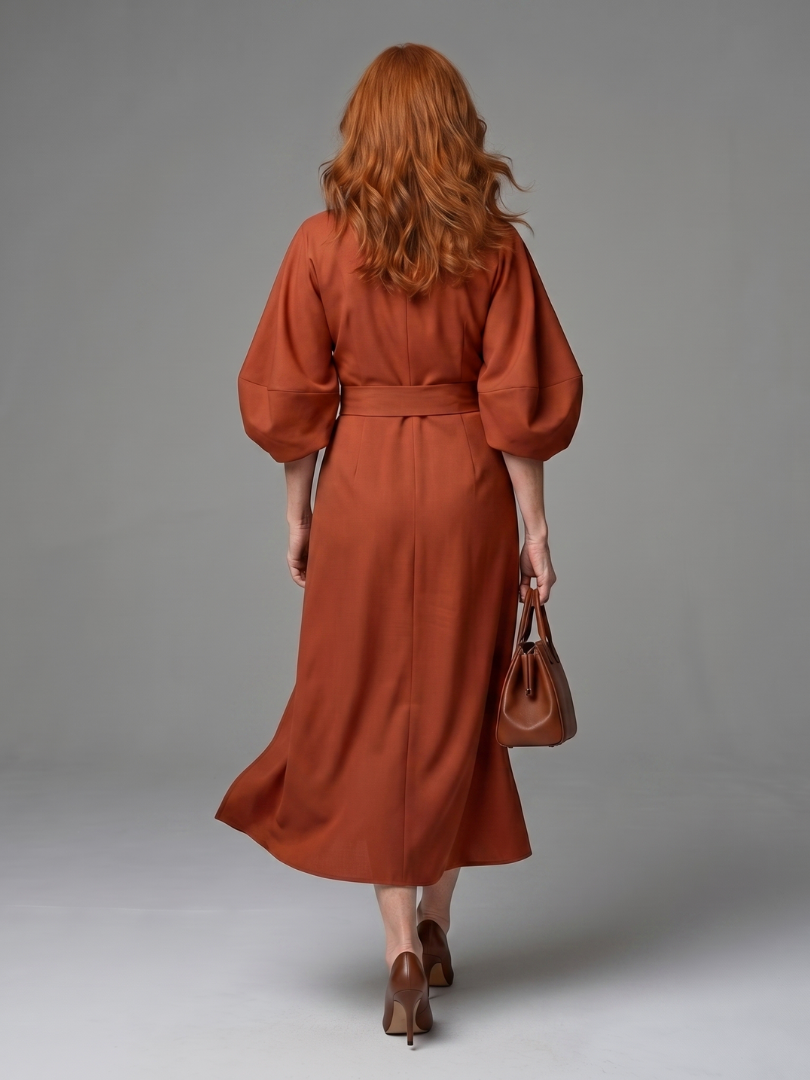 Dorsette | Sculpted Waist Panel Midi Dress