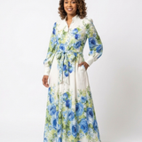 Liorandra | Long Sleeve Floral Button Front Maxi Dress