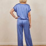 Beldra | Short Sleeve Drawstring Waist Pants Set