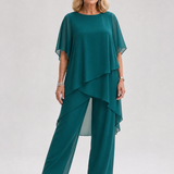 Surisette | Layered Chiffon Two Piece Pant Set