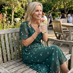 Daldra | Flutter Sleeve Gathered Waist Floral Print Midi Dress