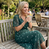 Daldra | Flutter Sleeve Gathered Waist Floral Print Midi Dress