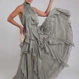 Tamsinmae | Halter Neck Ruffle Tiered Maxi Dress