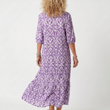 Linnra | Printed Tassel Tie Midi Dress