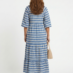 Deldra | Diamond Print Tiered Midi Dress