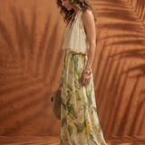 Mirandra | Halter Neck Blouse Floral Wide Leg Set