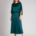 Dorine | Draped Overlay Midi Dress