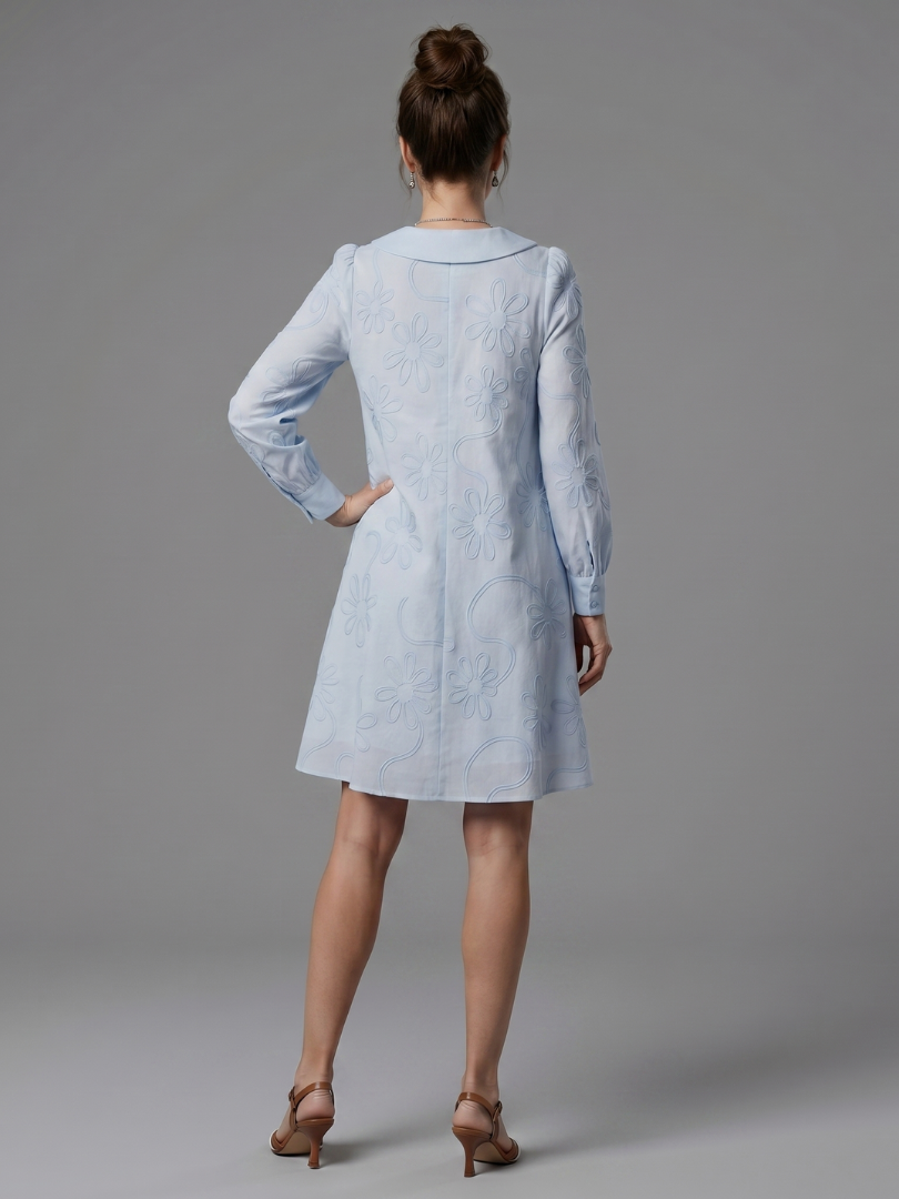 Eloney | Button Front Collar Knee Length Dress