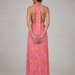 Hilaney | Halter Neck Pleated Skirt Maxi Dress