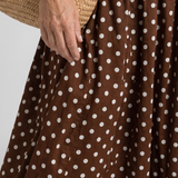 Romisette | Strapless Polka Dot Pattern Midi Dress