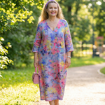 Norbelle | Abstract Floral Midi Dress