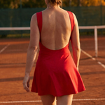 Surirose | Boat Neck Flared Tennis Dress