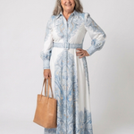 Versette | High Neck Printed Long Sleeve Maxi Dress