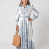 Versette | High Neck Printed Long Sleeve Maxi Dress