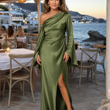 Corrina | One Shoulder Cape Sleeve Maxi Dress