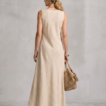 Corthea | Asymmetric Layered Round Neck Maxi Dress