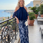 Pera | Layered Halter Neck Printed Wide Leg Set