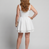 Halbeth | Sleeveless Square Neck Fitted Waist Mini Dress